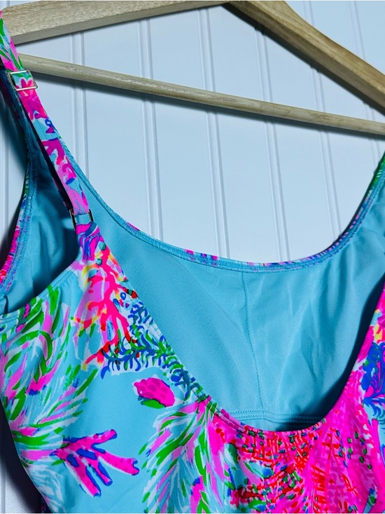 Lilly Pulitzer Brin Scoop Neck One Piece Swimsuit Celestial Blue Cay To My Heart - Picture 9 of 14